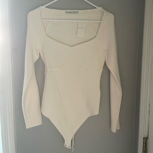 Abercrombie & Fitch Off-White Sweater Bodysuit